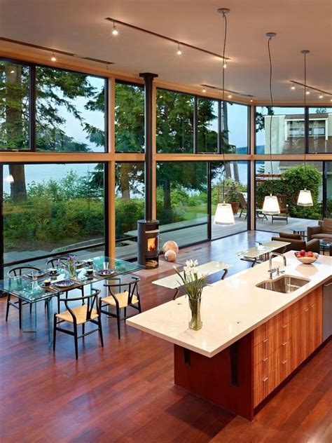 Modern Waterfront House With High Glass Walls Modern