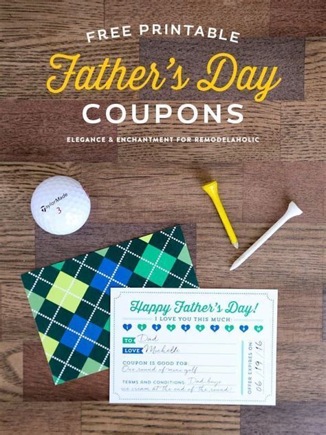printable fathers day coupons  printables fathers day