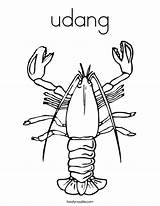 Outline Udang Printable Lobsters Twistynoodle Crustacean Wikiclipart Twisty Noodle sketch template