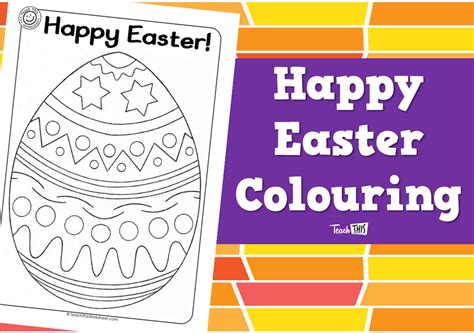 happy easter colouring teacher resources  classroom games