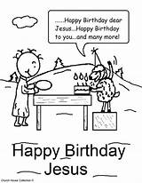 Coloring Birthday Happy Pages Jesus Party Churchhousecollection sketch template