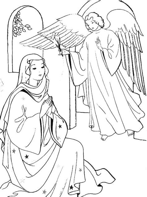 angel appears  mary coloring page sunday school pinterest mary