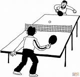 Ping Pong Tennis Clipart Table Coloring Pages Playing Boys Basketball Clip Cliparts Printable Kids Color Print Supercoloring sketch template
