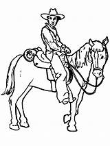 Coloring Cowboy Pages Horse Getcolorings Printable Cowboys sketch template
