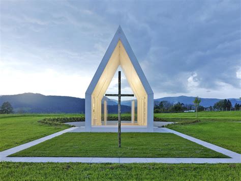modern chapel   powerful  minimalist statement   austrian countryside inhabitat