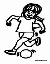 Soccer Sports Kicking Ball Girl sketch template