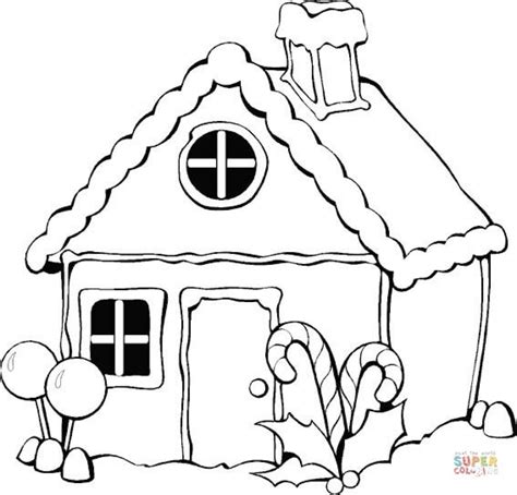 simple gingerbread house coloring pages  print