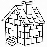 House Brick Pigs Little Three Icon Small Cottage Outlines Editor Open sketch template