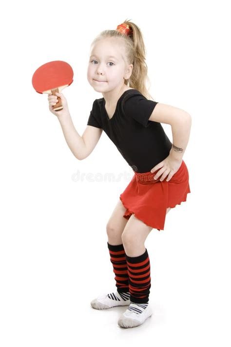 girl playing ping pong stock photography image