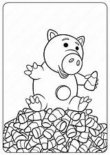 Halloween Coloring Pages Disney Hamm Toy Story sketch template