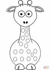 Giraffe Coloring Cartoon Pages Dot Printable sketch template