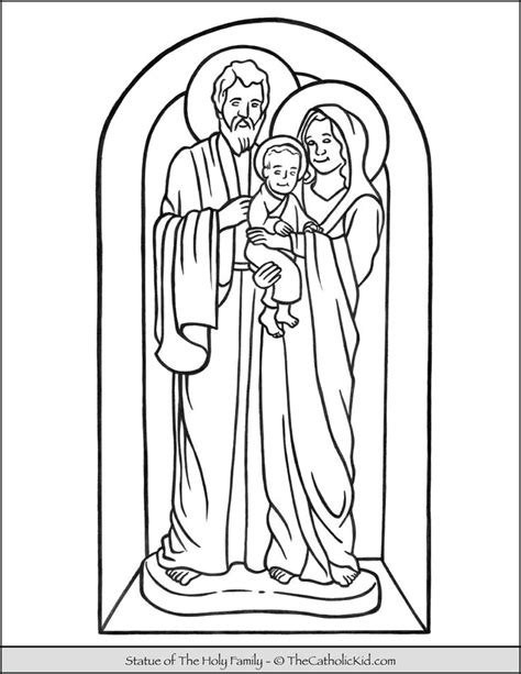 statue   holy family coloring page thecatholickidcom family