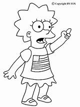 Simpsons Coloring Pages Lisa Simpson Cartoons sketch template