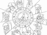 Cipher Symbols Getdrawings Fáciles Misterio Coloriages Dipper sketch template