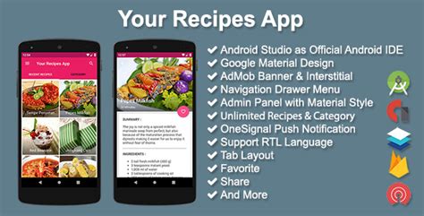 recipes app  premium scripts plugins mobile