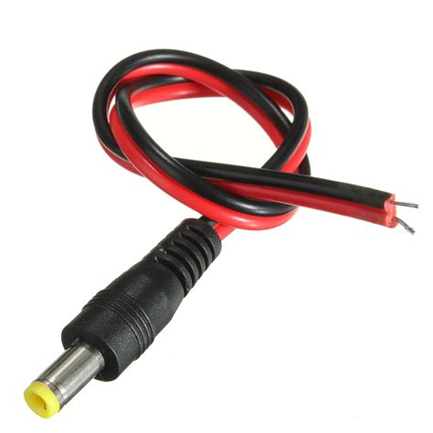dc connector cable power supply adapter plug male jack xmm  cctv camera blackred