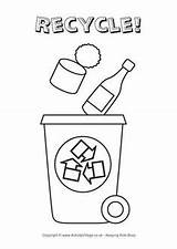 Recycle Bins Garbage Reuse Niños Reciclaje Contenedores Contenedor sketch template
