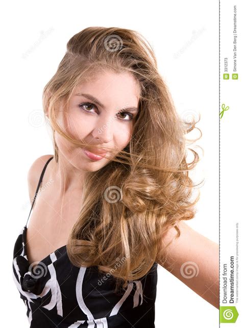 flowing hair stock image image of female happy