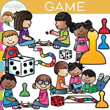 kids playing board games clipart
