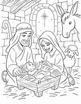 Nativity Pages Coloring Characters Getcolorings Color Scene sketch template