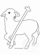 Lamb Cross Coloring Easter Template Eastertemplate sketch template