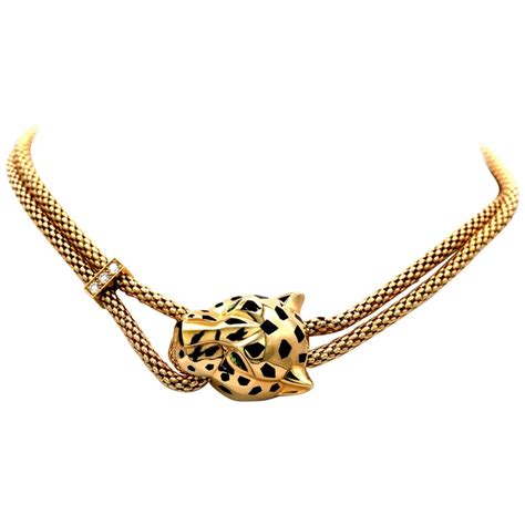 Panthère De Cartier Necklace 18 Karat Yellow Gold At 1stdibs Panthere