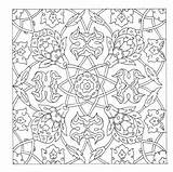 Coloring Pages Turkish Patterns Tile Ottoman Pattern Mandala Colouring Moorish Tiles Templates Adult Template sketch template
