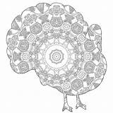 Mandala Turkey Mandalas Animal sketch template