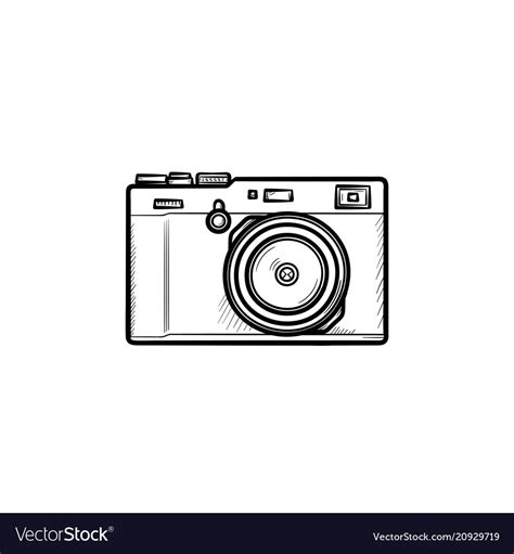 simple camera hand drawn outline doodle icon vector image