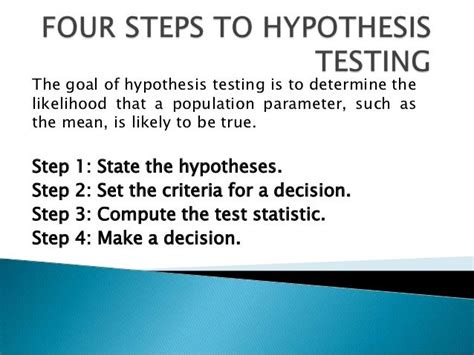 steps  hypothesis testing