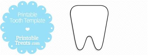 printable tooth outline printable treatscom   tooth template