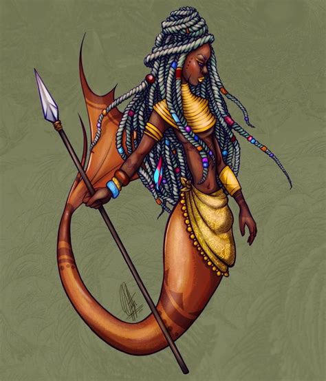 Tribal Warrior Mermaid An Art Print By Patricia Pedroso Black Art