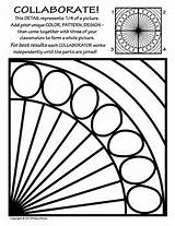 Radial Collaborative Symmetry Coloring Collaboratif Pages Teacherspayteachers Projects sketch template