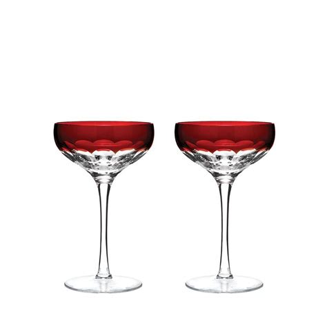 Waterford Talon Red Coupe Glass Set Of 2 Coupe Glass Glassware Glass