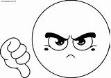 Emojis Dislike Emoticon Wecoloringpage sketch template