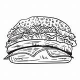 Hamburguesa Vexels Cheeseburger Bosquejo Boceto sketch template