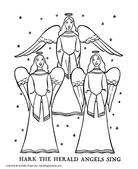 religious christmas bible coloring pages herald angles sing coloring