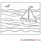 Sea Coloring Pages Boat Summer Sheet Title sketch template