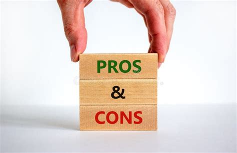 pros  cons symbol wooden blocks  words pros  cons beautiful white background