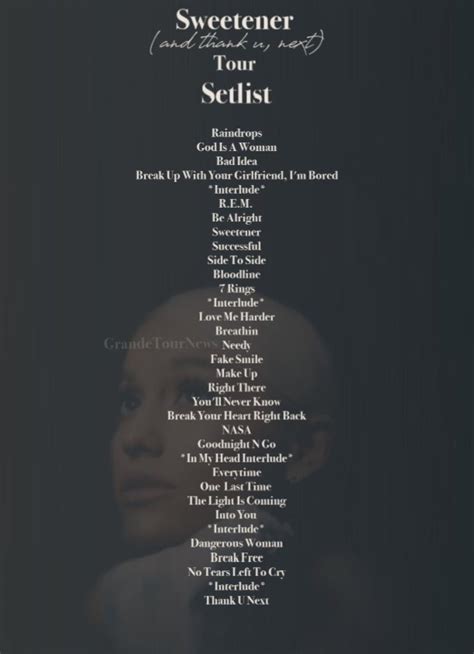 ~°setlist Sweetener World Tour [final] Ariana Grande