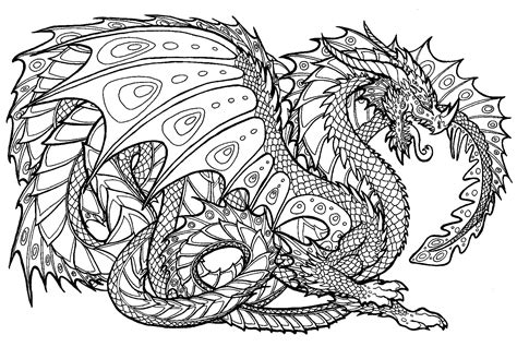 detailed dragon coloring pages printable