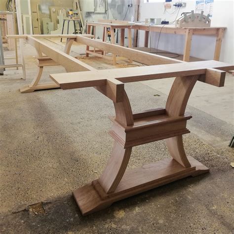 solid oak dining table base   ready  finishing rwoodworking