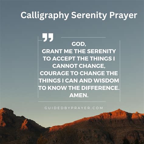 calligraphy serenity prayer guided  prayer
