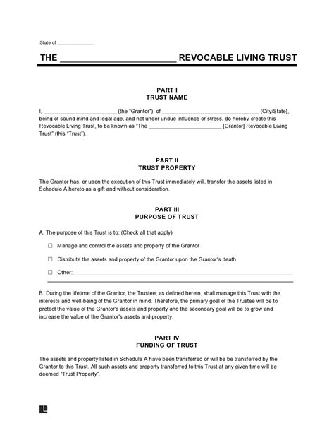 printable trust forms