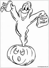 Ghost Pumpkin Coloring Pages Color Online sketch template