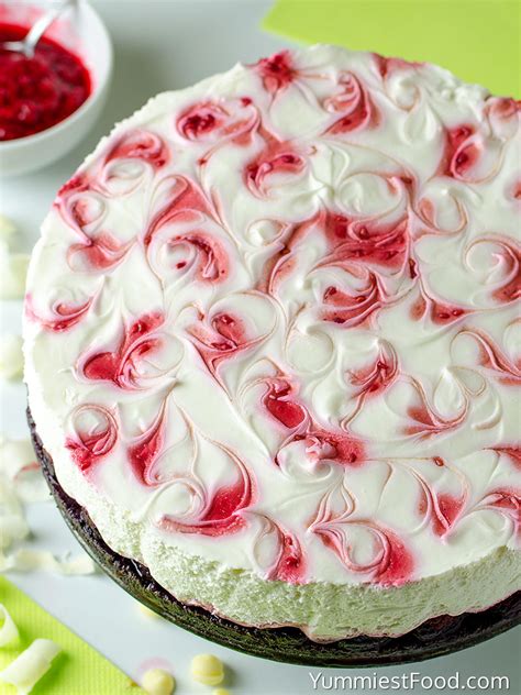 No Bake White Chocolate Raspberry Cheesecake Recipe From Yummiest