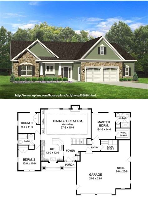 ranch style house plans  full basement   love  plan  durango model plan features