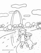 Arch Gateway Experience Coloring Activity Sheet sketch template