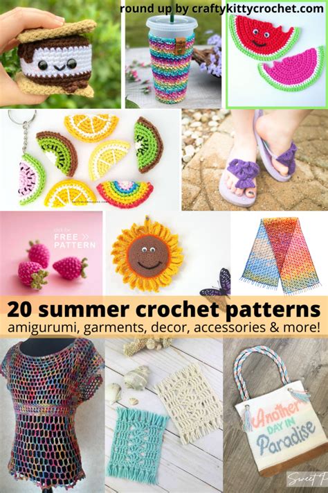 20 summertime crochet patterns roundup ~ crafty kitty crochet