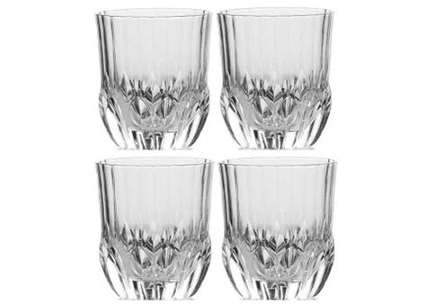 Crystal Double Old Fashioned Glasses Ralph Lauren Glen Plaid